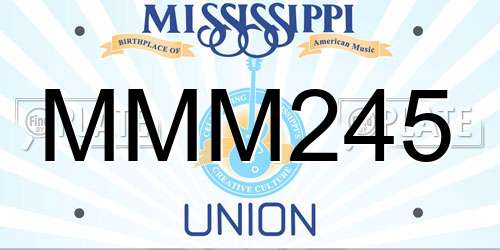 MMM245 Mississippi License Plate