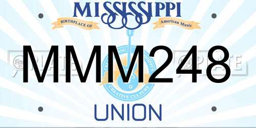 MMM248 Mississippi License Plate