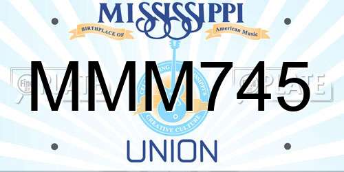 MMM745 Mississippi License Plate