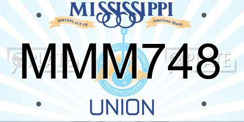MMM748 Mississippi License Plate