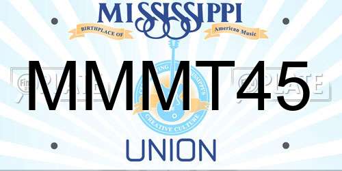 MMMT45 Mississippi License Plate