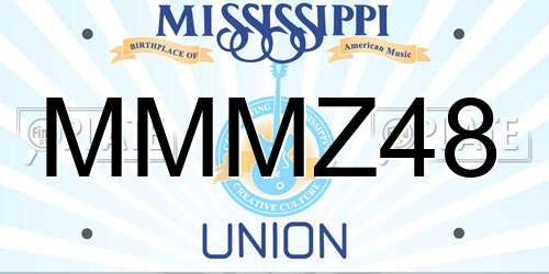 MMMZ48 Mississippi License Plate