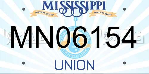 MN06154 Mississippi License Plate
