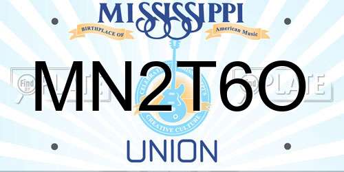 MN2T6O Mississippi License Plate