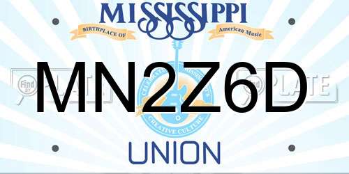 MN2Z6D Mississippi License Plate