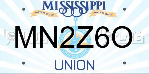 MN2Z6O Mississippi License Plate