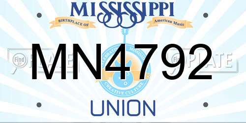 MN4792 Mississippi License Plate