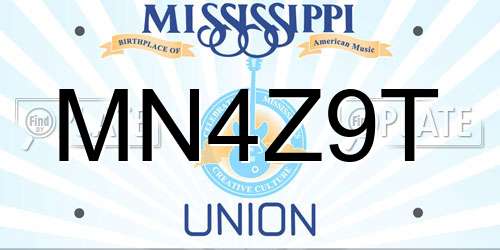 MN4Z9T Mississippi License Plate