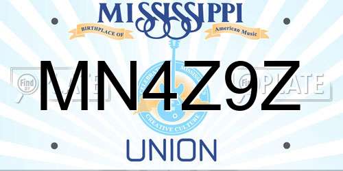 MN4Z9Z Mississippi License Plate