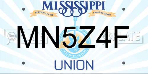 MN5Z4F Mississippi License Plate