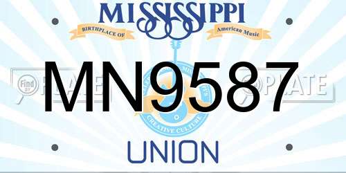 MN9587 Mississippi License Plate