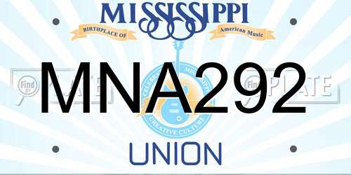 MNA292 Mississippi License Plate