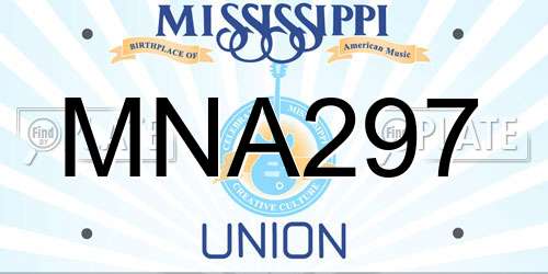 MNA297 Mississippi License Plate