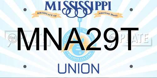 MNA29T Mississippi License Plate