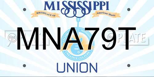MNA79T Mississippi License Plate