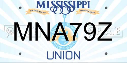 MNA79Z Mississippi License Plate