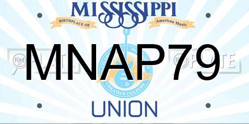 MNAP79 Mississippi License Plate