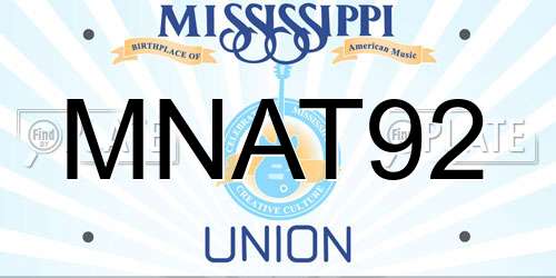 MNAT92 Mississippi License Plate