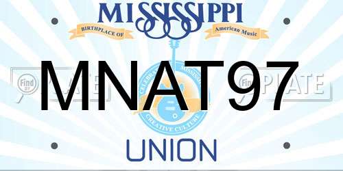 MNAT97 Mississippi License Plate