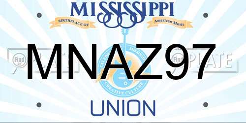 MNAZ97 Mississippi License Plate