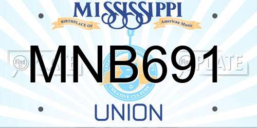 MNB691 Mississippi License Plate