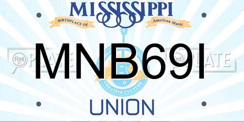 MNB69I Mississippi License Plate