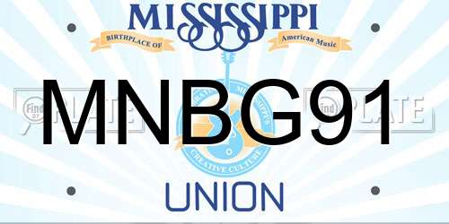 MNBG91 Mississippi License Plate