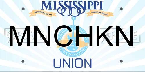 MNCHKN Mississippi License Plate