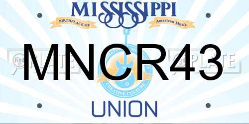 MNCR43 Mississippi License Plate