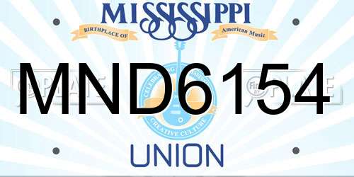 MND6154 Mississippi License Plate