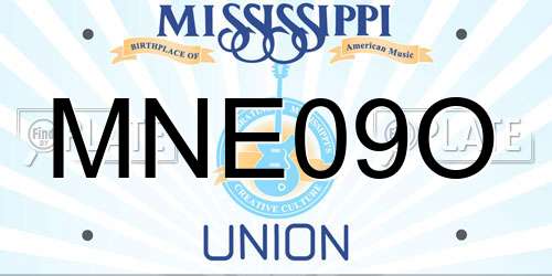 MNE09O Mississippi License Plate