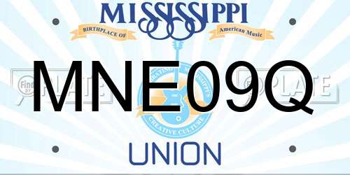 MNE09Q Mississippi License Plate