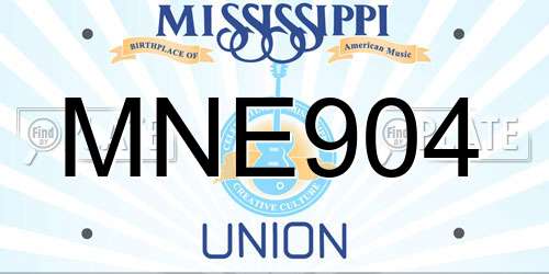 MNE904 Mississippi License Plate