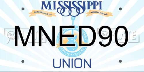 MNED90 Mississippi License Plate