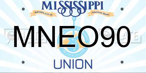 MNEO90 Mississippi License Plate