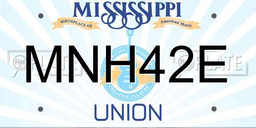MNH42E Mississippi License Plate