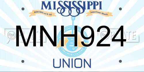 MNH924 Mississippi License Plate
