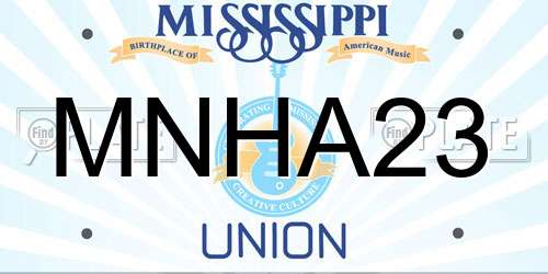 MNHA23 Mississippi License Plate