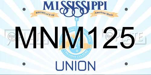 MNM125 Mississippi License Plate