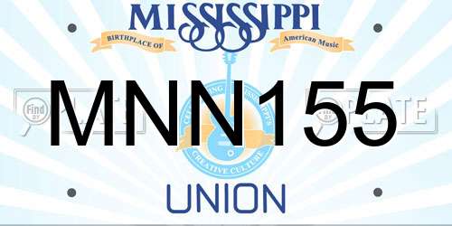 MNN155 Mississippi License Plate
