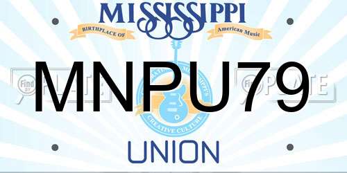MNPU79 Mississippi License Plate