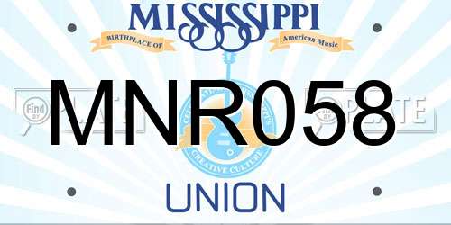 MNR058 Mississippi License Plate