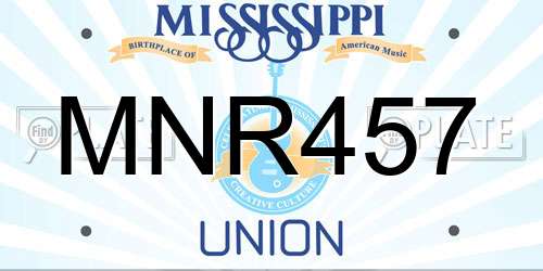 MNR457 Mississippi License Plate