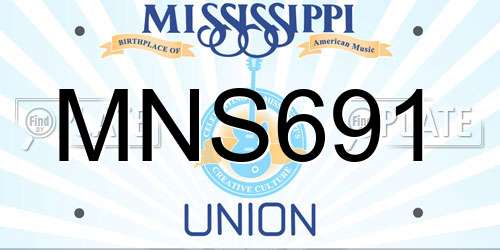 MNS691 Mississippi License Plate