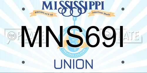 MNS69I Mississippi License Plate