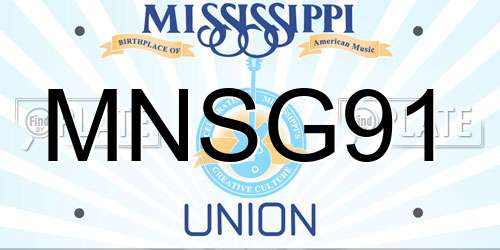 MNSG91 Mississippi License Plate