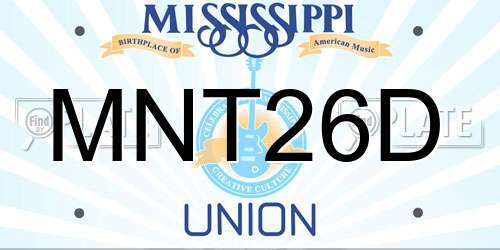 MNT26D Mississippi License Plate