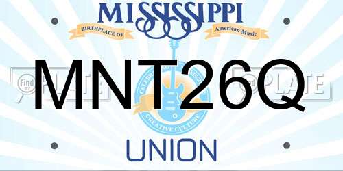 MNT26Q Mississippi License Plate