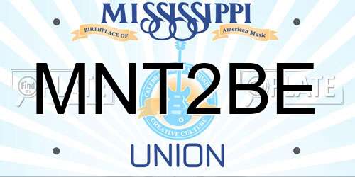 MNT2BE Mississippi License Plate