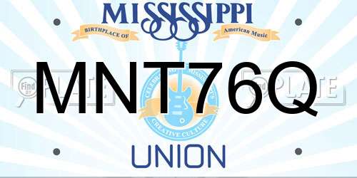 MNT76Q Mississippi License Plate